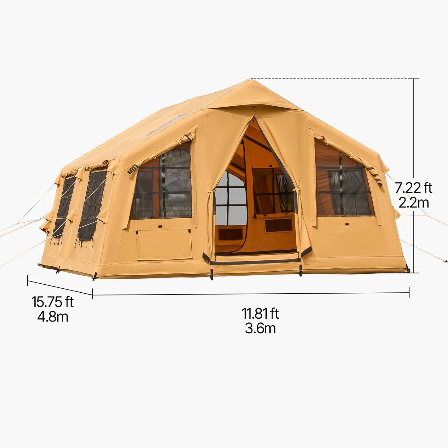 Inflatable Tents for Camping 8–12 Person Glamping Window Tent w/ Hand Pump